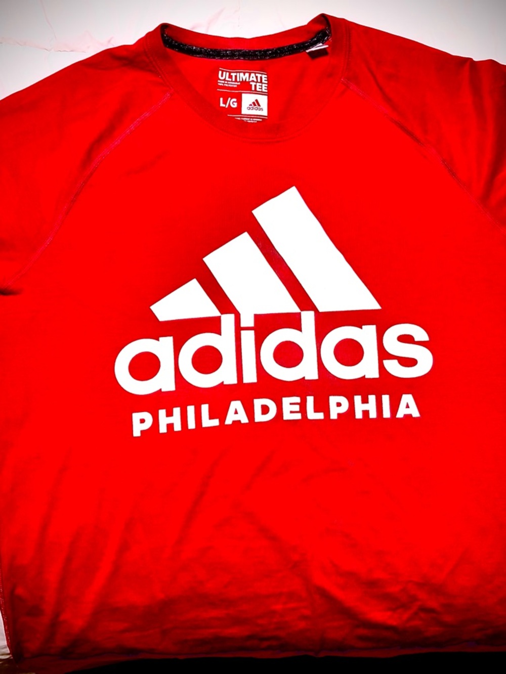 adidas Red Kids Short-Sleeve Philadelphia Logo Tee